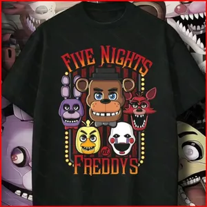 YB1 Năm Đêm Tại Freddy 2 Năm Đêm Tại Freddy Áo Thun Mềm Mùa Hè Anime Tay Ngắn Top BY1