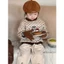 Sét Bé Trai HỌA TIẾT ÁO KẺ SỌC-CHẤM BI QC27 K.Kid Bộ Thu Đông Chất Nỉ Ấm Áp Size 8-20kg M889