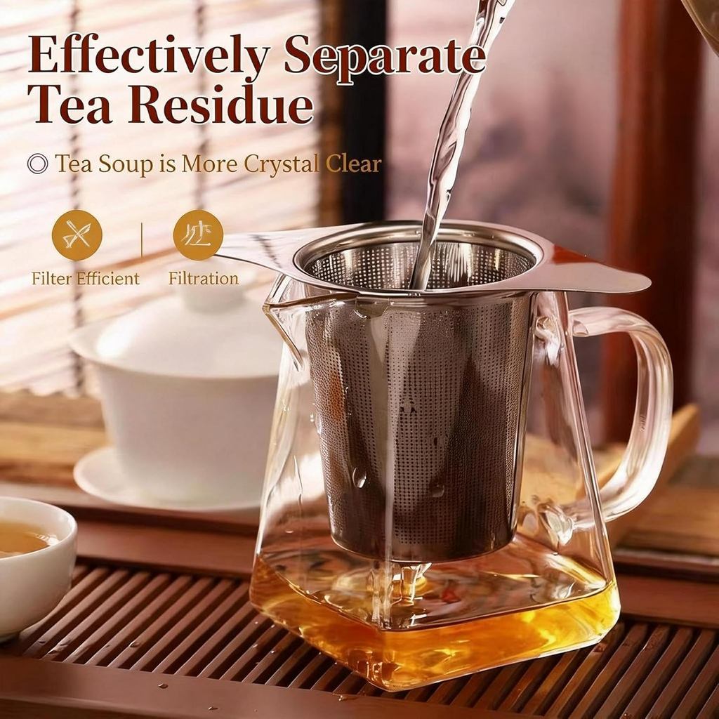 Bộ lọc trà bằng thép không gỉ mới Bộ lọc trà hình nón đôi tai Bộ lọc trà có thể tái sử dụng
