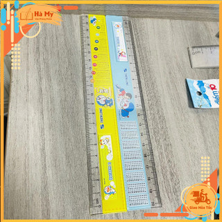 Combo 5 Thước Thẳng 20cm Thiên Long TP-SR011/DO – Thước Nhựa Trong Suốt Hình Doraemon Có Chỗ Ghi Tên