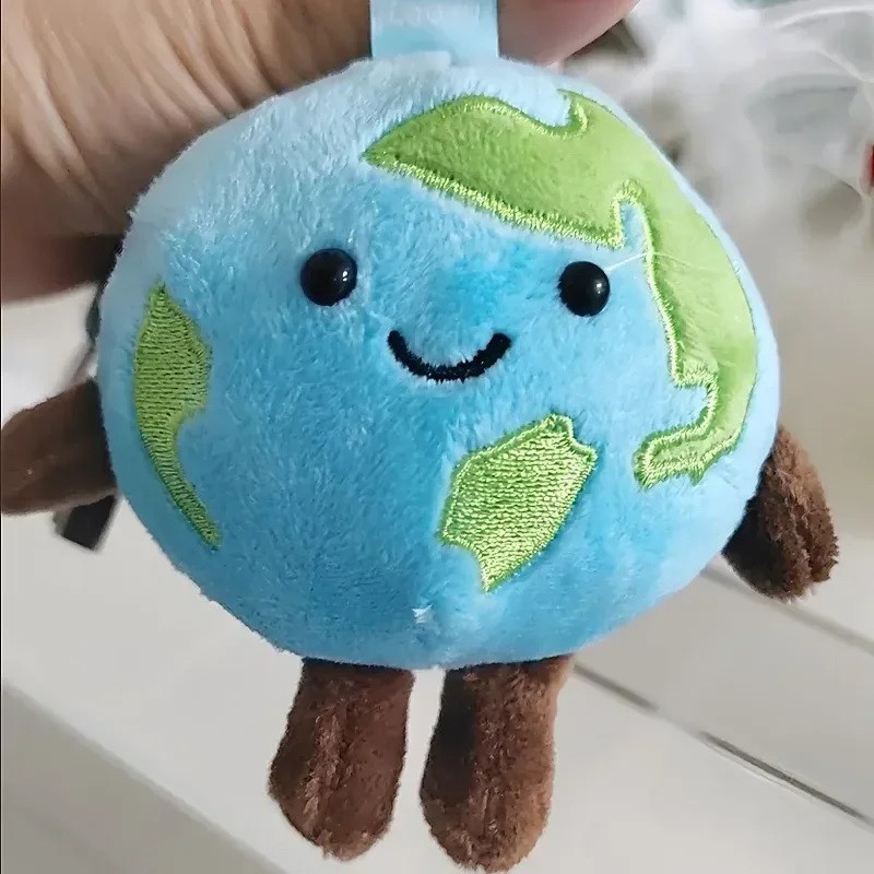 Hoạt Hình Dễ Thương Mô Phỏng Trái Đất Sang Trọng Búp Bê Móc Khóa Mặt Dây Chuyền Sáng Tạo Vui Nhộn Ba Lô Trang Trí Chìa Khóa Đồ Chơi Quà Tặng Sinh Nhật Cho Trẻ Em