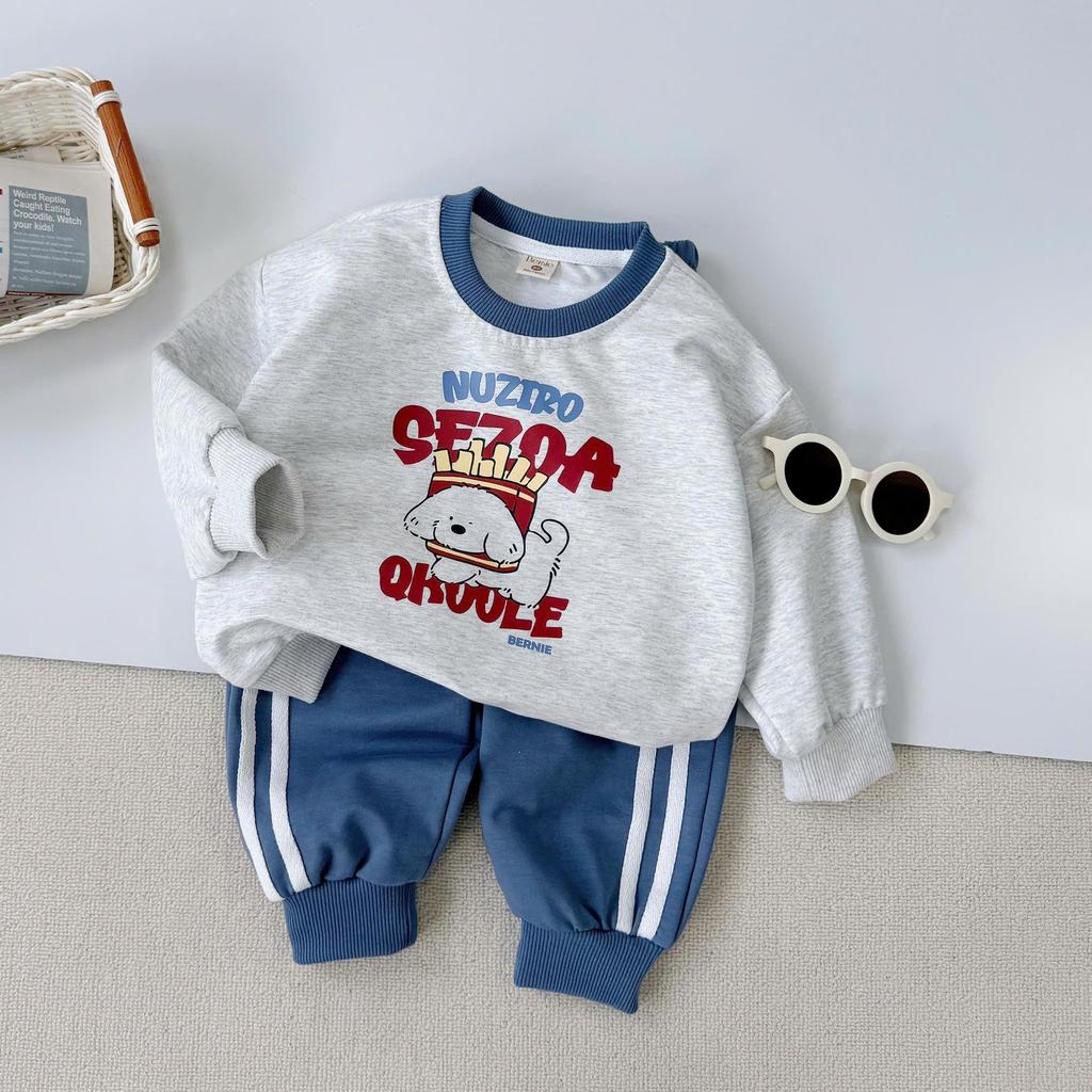 [BiBeo Kids] Bộ Quần Áo Thu Đông Bé Trai NUZIRO Da Cá Cún Con – Bộ Dài Tay 2 Da Mềm Mại, Form Đẹp Thoải Mái