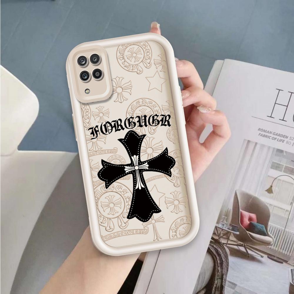 Ốp Lưng Cho Samsung A12 M12 4G Hoạt Hình Silicon ins Mềm Ốp lưng TPU Chrome Hearts cross Angel Eye Chống Sốc Ốp Lưng