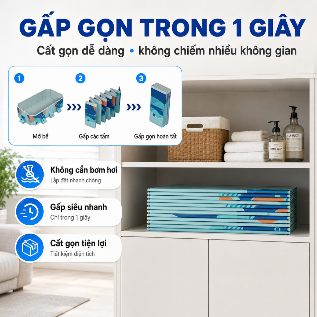 Bể Bơi Cho Bé Tại Nhà PVC Siêu Bền Hồ Bơi Xếp Gọn Đa Kích Thước 3M Dễ Dàng Cất Trữ