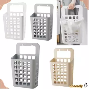 Giỏ treo tường CHEESELY, Giỏ đựng đồ giặt treo gấp, Thiết kế treo tường Lỗ thoát nước Giỏ giặt bẩn Phòng khách