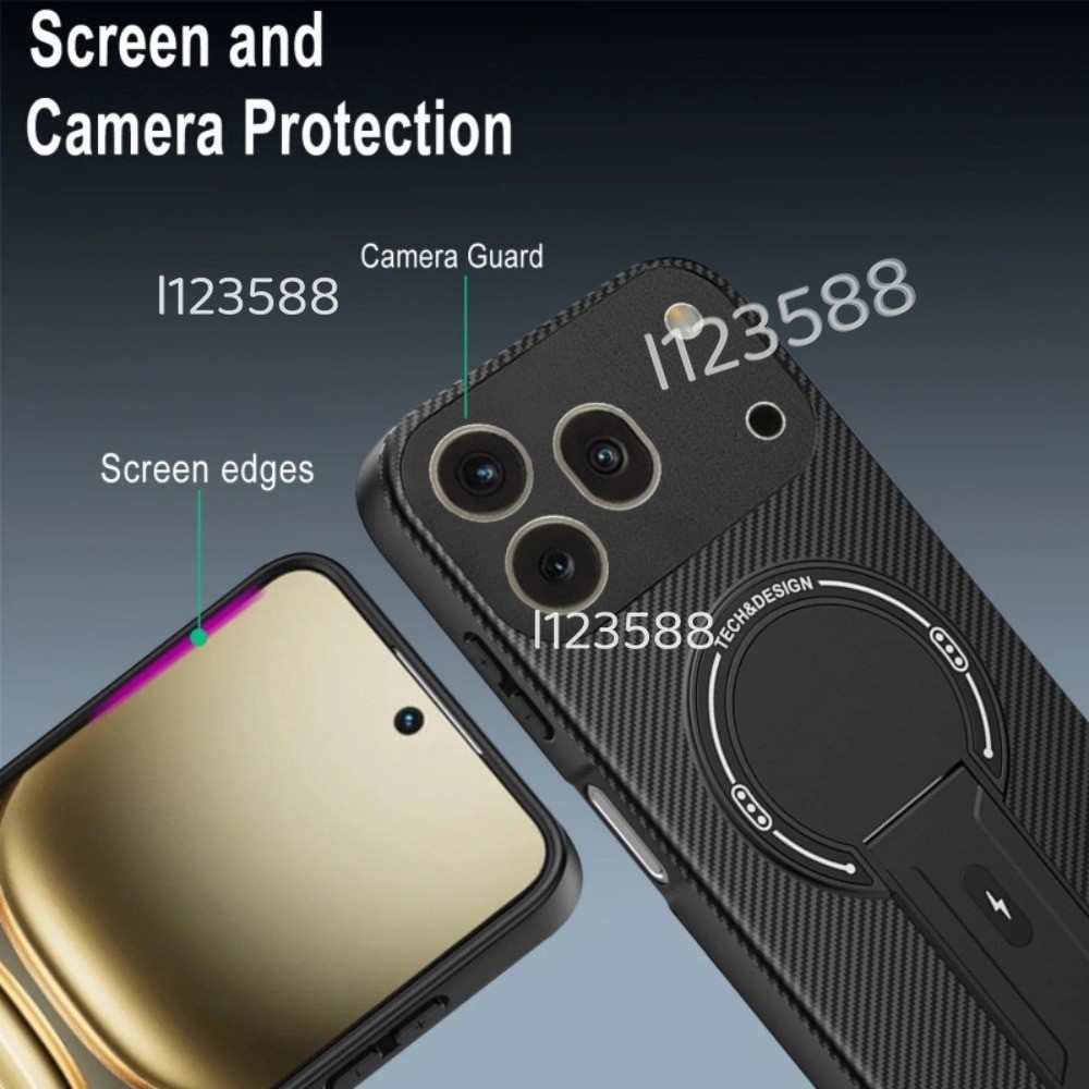 Dành Cho Honor 600Pro 5G Sợi Carbon Đứng Đứng Ốp lưng Từ Tính Cho Honor 600 Pro 5G 2026 Honor600 Honor600Pro Ốp Lưng