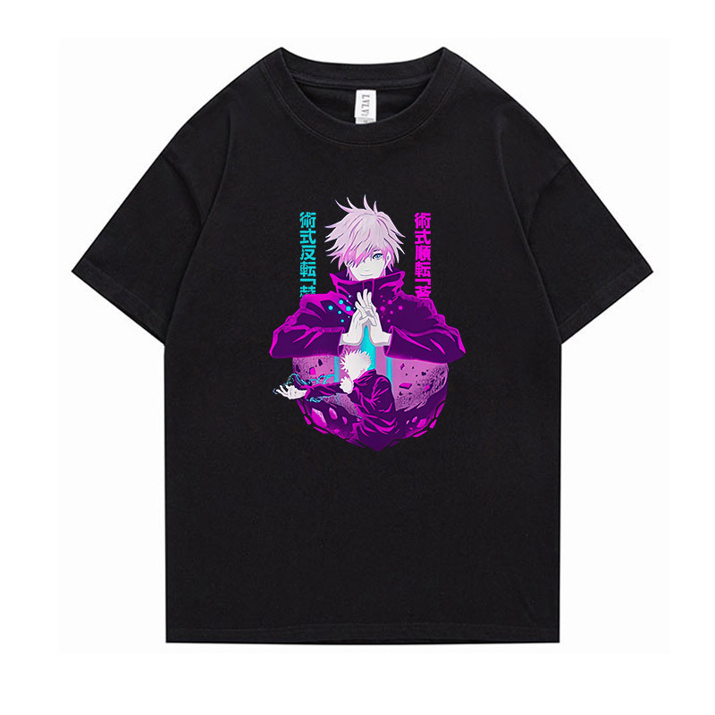2D Anime Trẻ Em Tay Ngắn Tee Jujutsu Kaisen Motif Cho Trường Học Hàng Ngày Ngoài Trời Mùa Hè Dịp