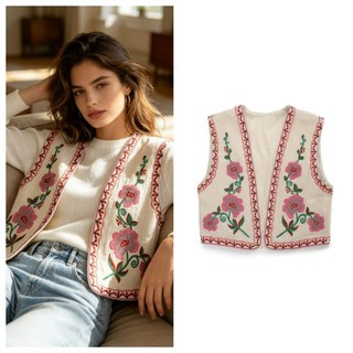 Áo Vest ngắn thêu ZA 6895022