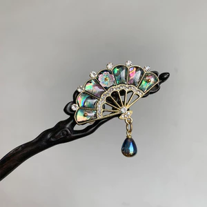 WHX-Hairpin {Luodian Fan} Kẹp tóc phong cách Trung Quốc mới Phong cách Trung Quốc Quạt vỏ sò phi quốc tế Thiết kế thích hợp Kẹp tóc