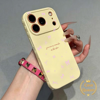 Ốp Lưng Tương Thích Cho IPhone XR 15 17 11 14 16 12 13 Pro Max Air X XS Max 15 16 7 8 14 Plus Thời Trang Full Màn Hình Nơ Màu Hồng