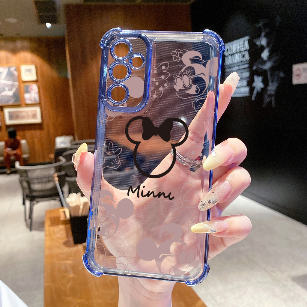 Tương thích với Samsung Galaxy A17 A07 A15 A05 A35 A55 A14 A34 A56 A36 A06 A16 Thời Trang Vẽ Chuột Mickey Minne Vỏ Mạ Trong Suốt Chống Rơi