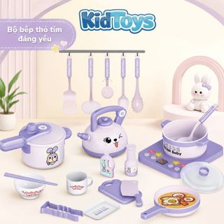 Bộ Đồ Chơi Nấu Ăn KidToys Có Đèn Nhạc - Mẫu Khủng Long Và Thỏ Tím Cho Bé Tập Làm Đầu Bếp