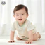 Bộ áo liền quần Cotton nguyên chất hai mảnh giả mùa hè cho bé / Bộ đồ ngắn tay sọc sơ sinh / Bộ đồ liền thân hình tam giác mềm mại thoải mái