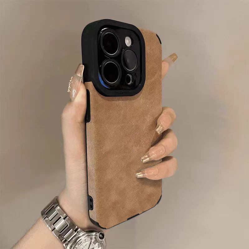 Cảm giác cao cấp Ốp điện thoại da lộn chống bám bẩn dễ cầm cho iPhone 17 16 15 12