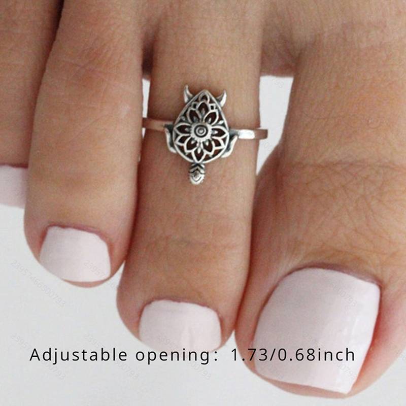 [Mèo con] Rùa Biển Có Thể Điều Chỉnh Mở Chân Nhẫn Dành Cho Nữ Boho Đi Biển Thời Trang Ngón Chân Mặc Trang Sức Phụ Kiện Mới