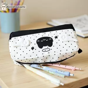 Cheenm 1 Chiếc Dung Tích Lớn Văn Phòng Phẩm Túi Hoạt Hình Mèo Dễ Thương Hộp Đựng Bút Đa Chức Năng Túi Ba Đến Trường Phụ Kiện Quà Tặng VN