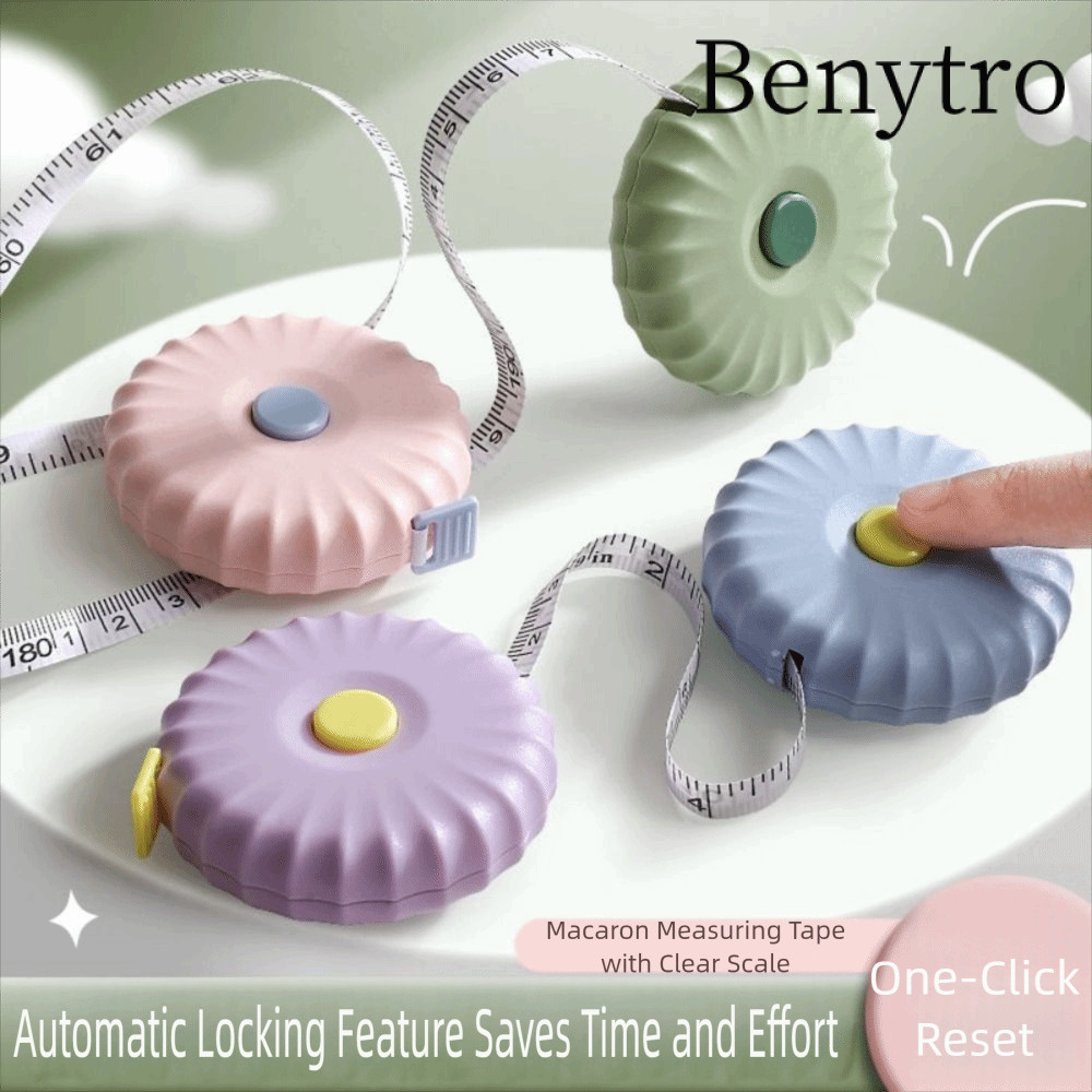 Thước da mềm BENYTRO, Thước đo băng 2M đa chức năng bằng một cú nhấp chuột, Quần áo Mini dễ thương Thợ may Thước quần áo thợ may