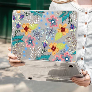 Vỏ máy tính xách tay lấp lánh hoa đầy màu sắc cho Macbook Neo Air Pro M1 M2 M3 M4 M5 / Vỏ máy tính xách tay trong suốt mỏng cho 13 inch 14 inch 15 inch / Vỏ máy tính xách tay bảo vệ toàn diện