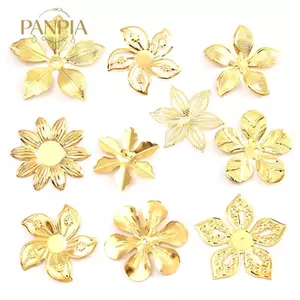 PNPIA- 50 Cái / bộ Vintage Kim Loại Hoa Filigree Lát Quyến Rũ Trang Sức DIY Thủ Công Phát Hiện