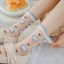 Tất lưới hoa & Cotton Kawaii, tất Pastel dễ thương cho bé gái