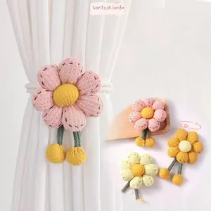 Khóa rèm ITRUMPET, Dây buộc rèm hình hoa hoạt hình có thể điều chỉnh, Công cụ buộc rèm dây đàn hồi thời trang Trang trí nhà phòng trẻ em