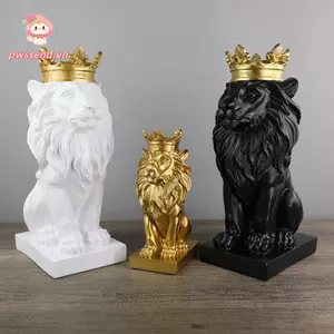 PWSEND Thái Sư Tử Điêu Khắc, Vườn Nhà Nhựa Tượng Sư Tử, Hàng Thủ Công Để Bàn Trang Trí Mô Hình Động Vật Tượng Đồ Trang Trí