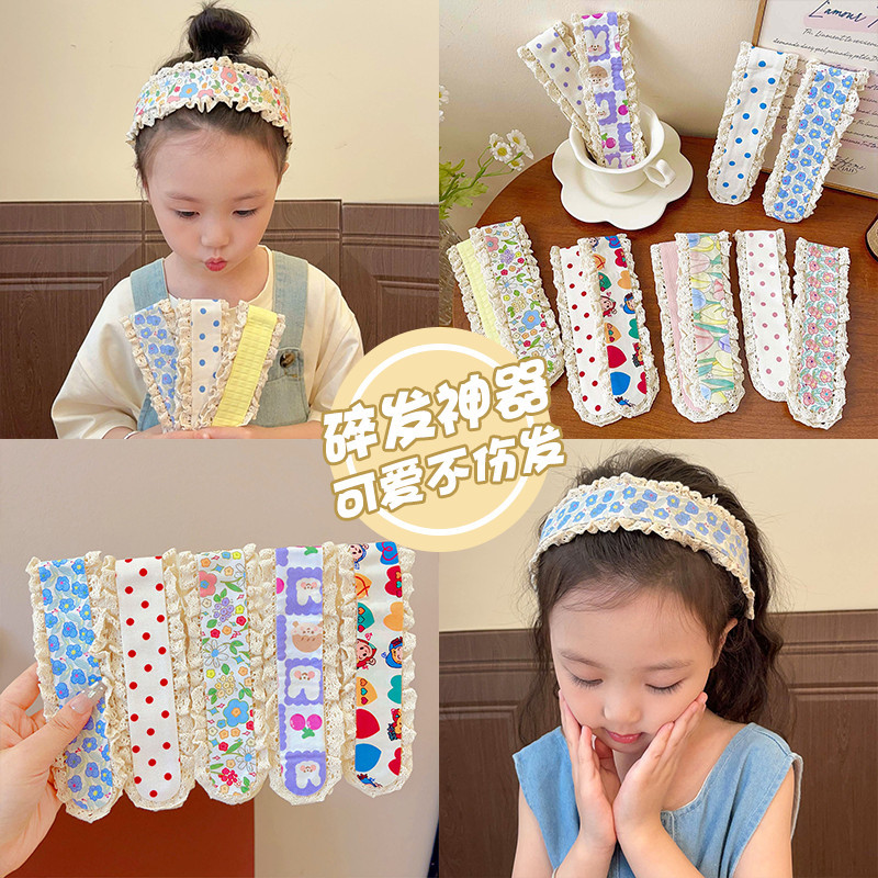 Dệt Kim Thêu Băng Đô Velcro Nổ Tóc Gãy Hoàn Thiện Băng Đô Phụ Kiện Tóc