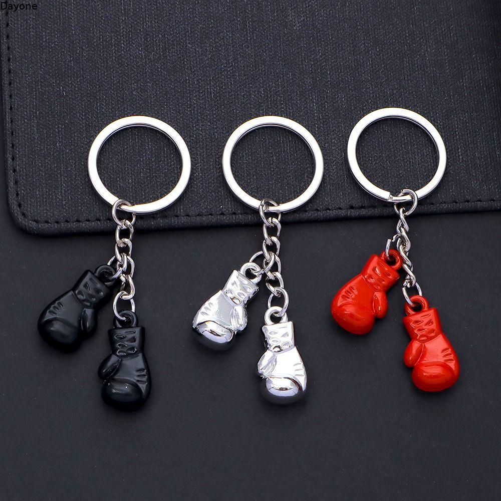 Móc khóa găng tay đấm bốc DAYONE, Vòng chìa khóa đấm bốc thể dục Mini, Chìa khóa ô tô dễ thương Túi gấp ba lô Trang trí mặt dây chuyền thể thao bằng kim loại Quà tặng trận đấu câu lạc bộ chiến đấu