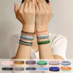 Ở lại có thể điều chỉnh Vòng tay pha lê nhiều màu Phụ kiện trang sức thời trang để mặc thường ngày hoặc trang trọng Di động để làm quà tặng