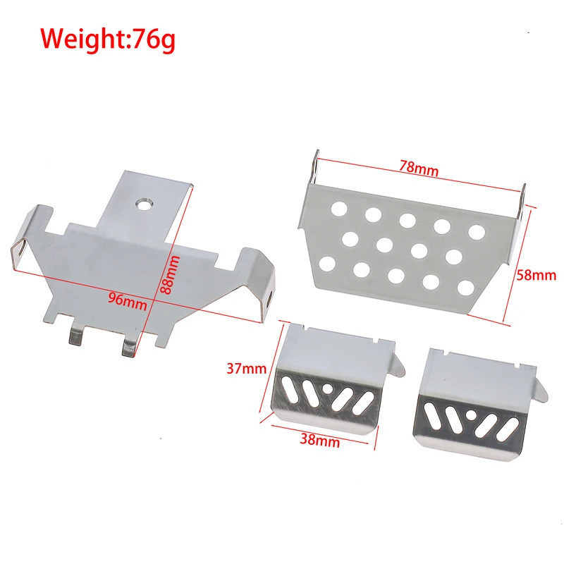 1 Bộ Ốp Lưng Kim Loại Bằng Thép Không Gỉ Khung Xe Giáp Bảo Vệ Tấm Trượt Cho Wltoys 104006 104010 104020 104026 Phụ tùng nâng cấp xe RC