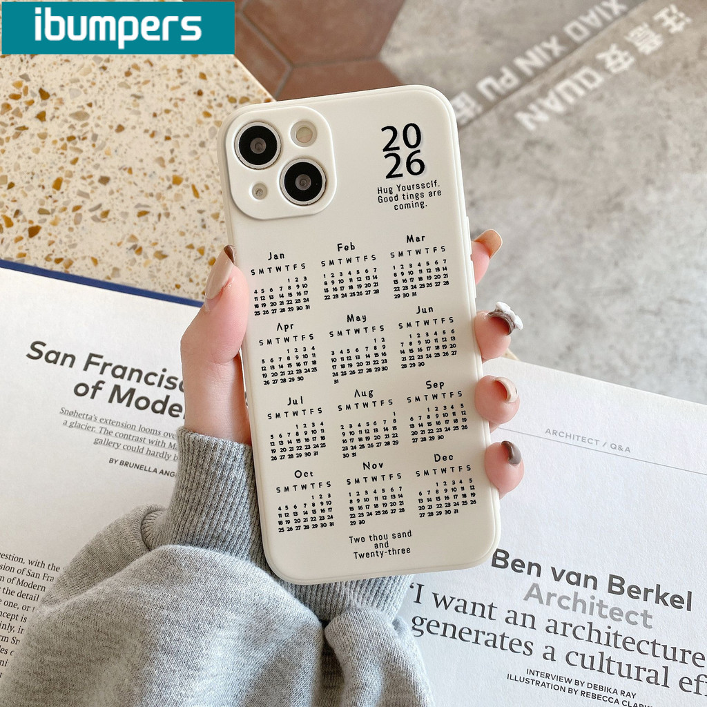 Ibumpers Ốp Điện Thoại Thẩm Mỹ 2026 Lịch Đơn Giản Thanh Lịch Silicon Mềm Cao Cấp Chống Sốc Cho iPhone 11 12 13 14 15 16 Pro Max IP 7 8 Plus Iphon X XS XR Xs max