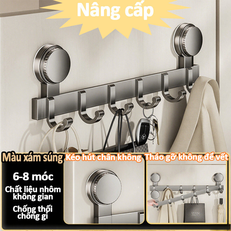 Móc Treo Quần Áo Hút Chân Không - Nhôm Chống Gỉ, Chịu Lực 10kg, Lắp Đặt Dễ Không Cần Khoan