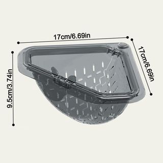 Giỏ thoát nước bồn rửa YUUKII, Bộ lọc bồn rửa nhà bếp tam giác chống rò rỉ riêng biệt, Bộ lọc từ tính sáng tạo Hộp đựng rác bồn rửa đa chức năng nhanh chóng Đồ dùng nhà bếp