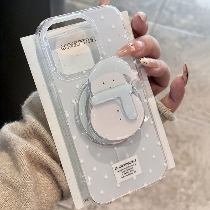 Ba Chiều Little Snowman Từ Tính Apple 16promax Ốp Lưng Điện Thoại 15 / 13 / 14Plus / 12 Nữ 11 Mềm 8 Dễ Thương xs