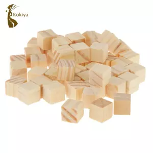 Bộ 50 Khối Gỗ Chưa Hoàn Thành 1x1x1cm Tem Vuông Trống Thủ Công