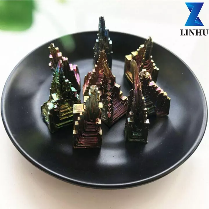 LINHU Mỏ Bismuth Tự Nhiên LINHU, Hàng Thủ Công Khắc Lâu Đài Quặng Mẫu Vật, Thời Trang Độc Đáo Tự Nhiên Thô Lạ Đồ Trang Trí Quà Lưu Niệm Quà Tặng