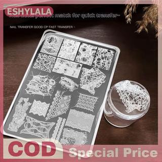[Bea-t] Tấm dập móng tay dây ren kiểu Pháp Hình ảnh DIY In hình học Dụng cụ Stencil bằng thép không gỉ Mẫu tem làm móng tay [[mới]