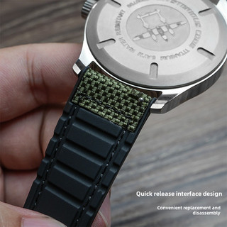 Dây đeo silicon Nylon 20mm 22mm cho Rolex Đen & Xanh Buffalo Air-King GMT Submariner Nam Nữ Dây Phụ kiện chống thấm nước Mềm mại Phát hành nhanh Vòng tay thay thế