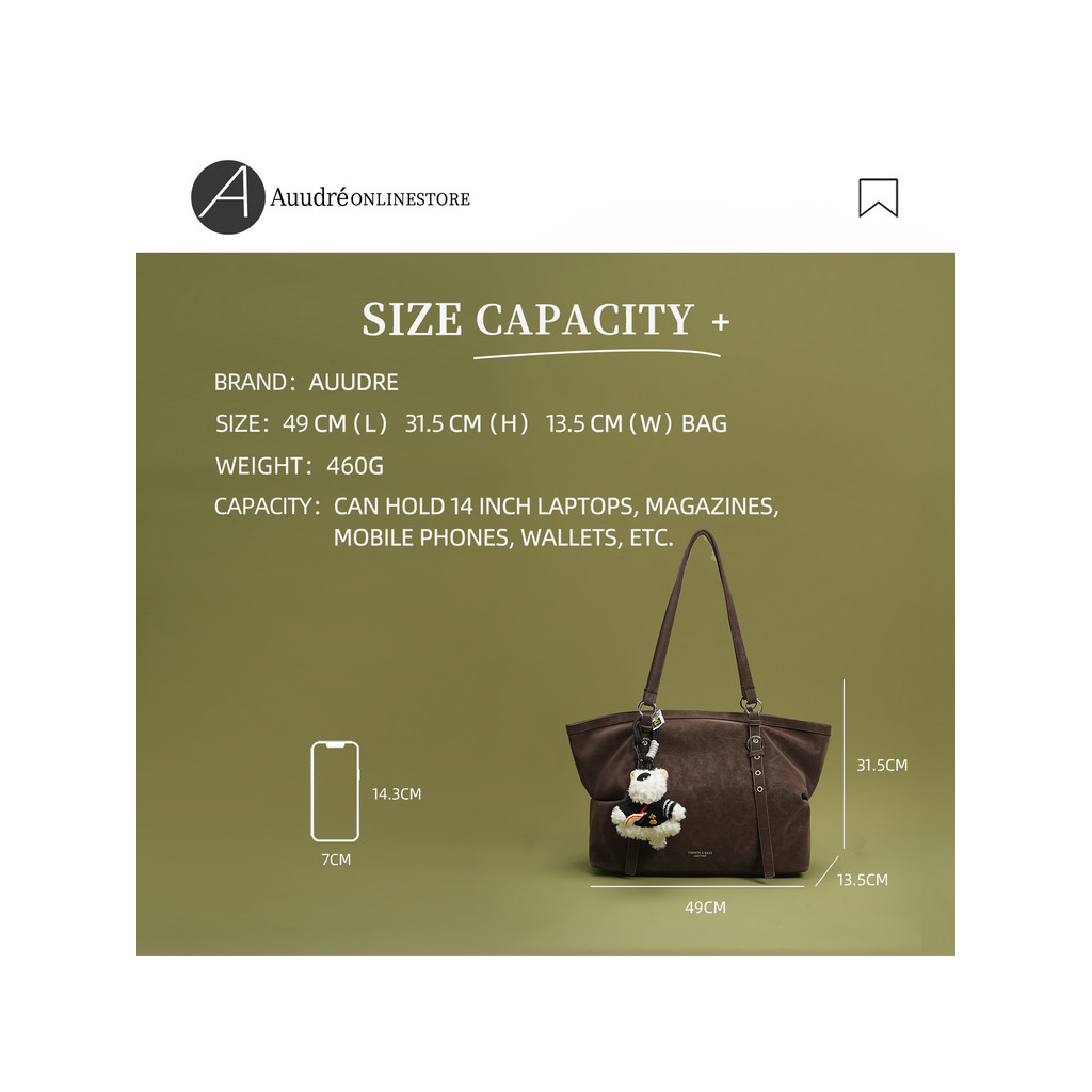 Auudre Casual Retro Túi Dung Tích Lớn Nữ Đi Làm Túi Tote Đeo Vai | BigBuy360 - bigbuy360.vn