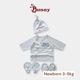 Set áo newborn 4 món Bunnybaby cho bé trai chất thun Modal ice cool cho bé 3-5kg