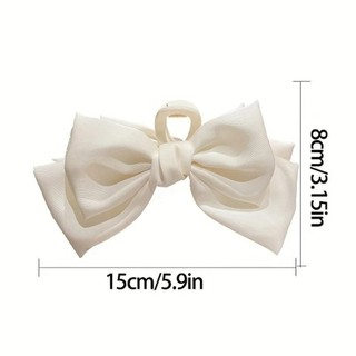 Kẹp Tóc Nơ MIKYCO Kích Thước Lớn, Hai Mặt Màu Trơn, Phong Cách Thanh Lịch Cá Tính