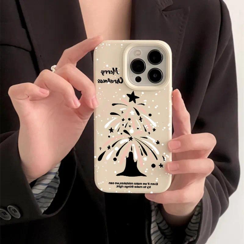 Ốp Điện Thoại Cây Giáng Sinh Pháo Hoa Cho Vivo Y78 Y78 + Y78m Y78t Y77t Y75 Y75s Y72 Y52 Y52s t1 Y52t Y55 Y55s Nhiều Màu Sắc Dopamine Vỏ Đơn Giản Hoạt Hình Chống Sốc Mặt Sau Mềm