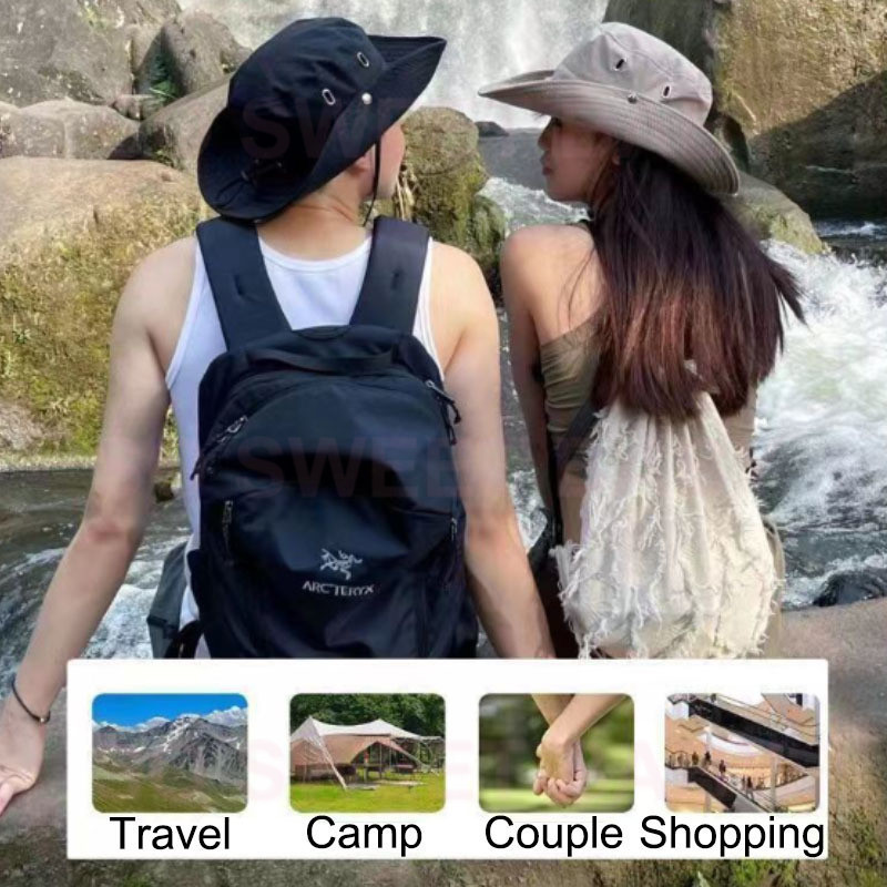 Mũ Vành Rộng Chống Nắng & Tia UV, Thiết Kế Unisex Thời Trang, Chất Liệu Thấm Nước
