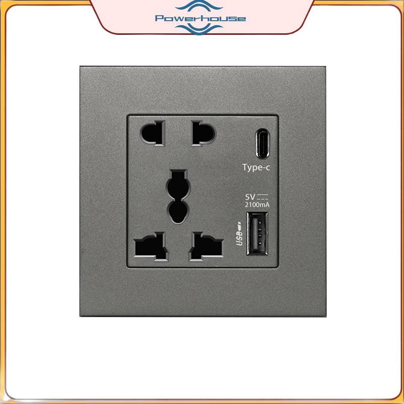 Nguồn Điện 2100MA Ổ Cắm USB Bảng Điều Khiển Quốc Tế 13A Vương Quốc Anh Tường Loại C Giao Diện.