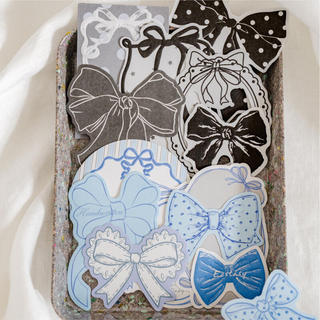 ENWEI 40 Chiếc [Bow Paradise Series] Bộ Miếng Dán Ren Nơ Pastel Phong Cách Vintage Die-Cut Dán Cho Sổ Lưu Niệm Người Lập Kế Hoạch Tạp Chí Trang Trí Văn Phòng Phẩm
