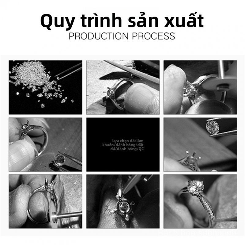 Nhẫn đính hôn hợp kim titan có thể điều chỉnh, nhẫn đính hôn dành cho nữ, đá moissanite...