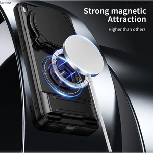 Giáp Xoay Ống Kính Trượt Funda Cho Vivo X300 Ultra Ốp Lưng Vòng Từ Tính Dành Cho Vivo X300 Ultra Ốp Lưng Có Thể Gập Lại Chân Đế Capa