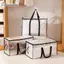Cheenm Quilt Organizer Túi Có Thể Gập Lại Trong Suốt Dung Tích Lớn Dệt Tủ Quần Áo Phân Loại Chống Thấm Nước Dây Kéo Đôi Di Động Lưu Trữ Cho Quần Áo VN