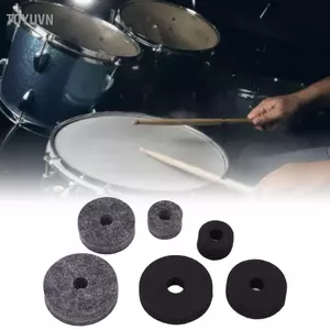 toyuvn Funien Bộ đệm trống nỉ thay thế 6 Vòng đệm chũm chọe nhiều kích cỡ Màu xám đen với độ bền và độ đàn hồi tốt giúp cải thiện chất lượng âm thanh