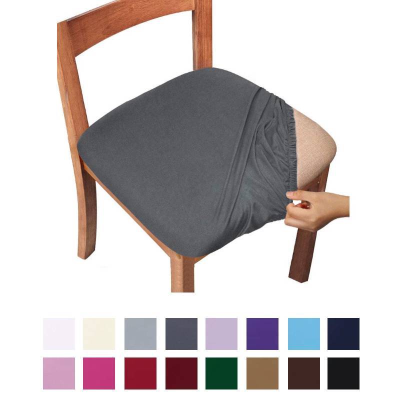 < WHPHous-t > Vỏ bọc ghế trong phòng ăn Spandex 13 màu trơn Có thể tháo rời Đệm đàn hồi có thể giặt được cho gia đình Đẹp